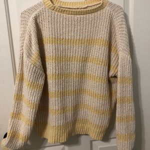 Yellow and white soft cozy sweater